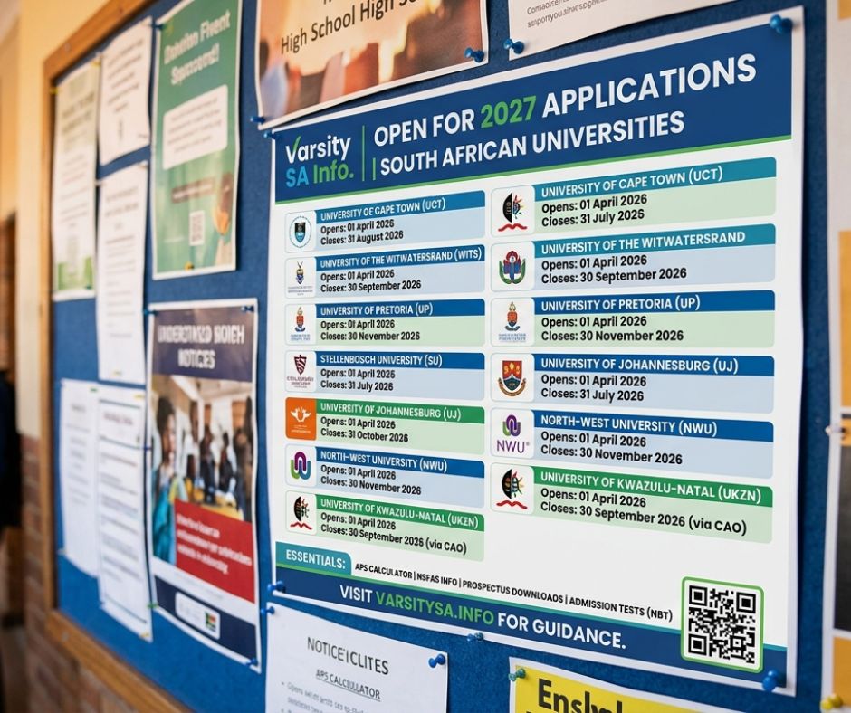 Universities Open for 2027 Applications in South Africa.
